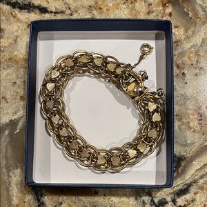 Elegant Gold-Tone Heart Bracelet